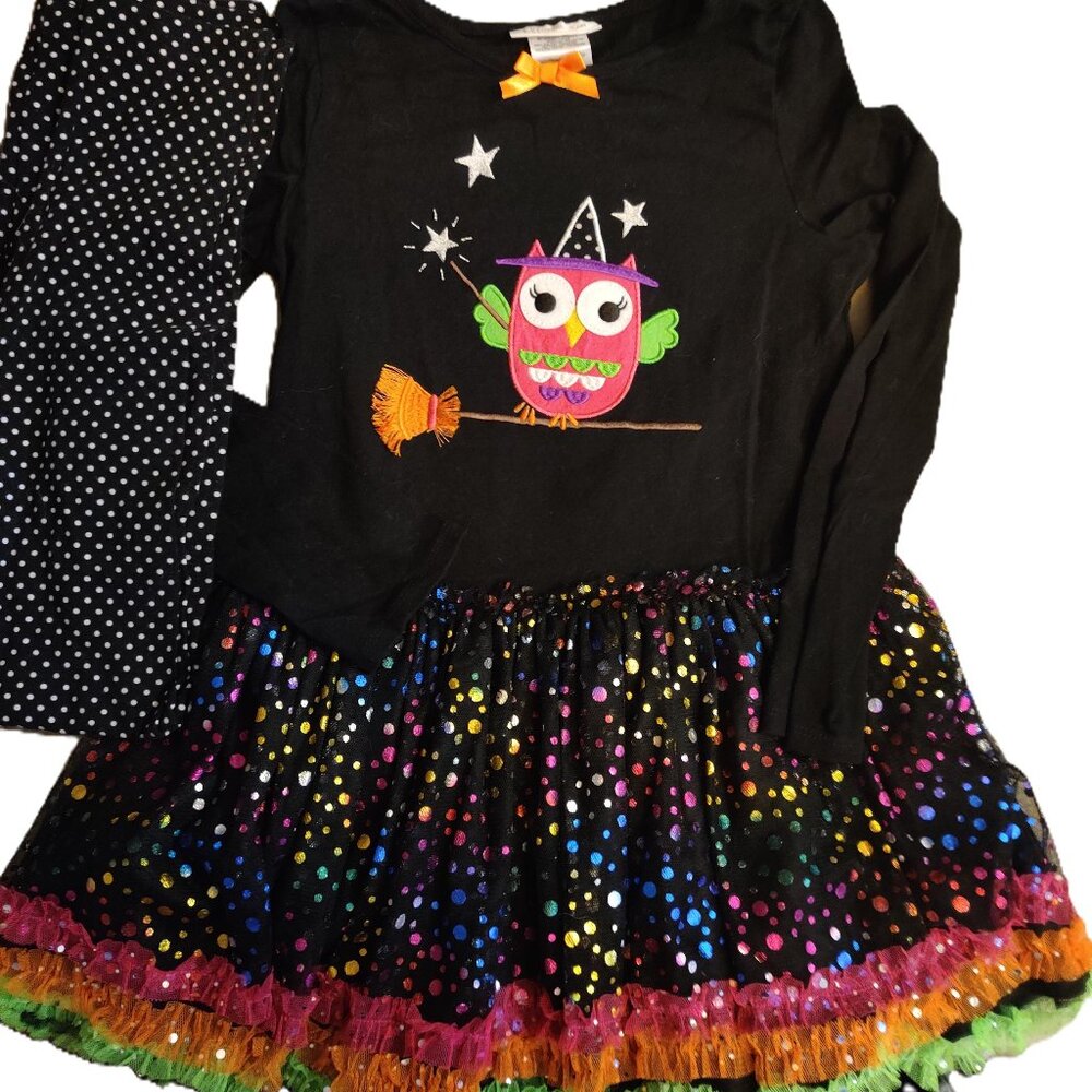 Bonnie Jean Halloween Witchy Set - Dress & Leggings -- Size 10 Girls